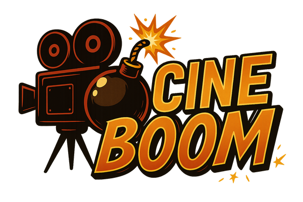 DAME UN LOGO CON LA PALABRA CINEBOOM QUE SEA UN PELICULA CON UNA BOMBA